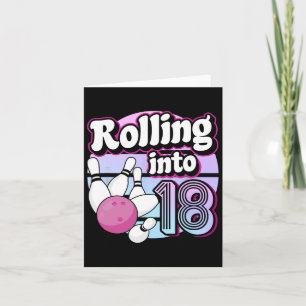 Rolling Into 18 Bowling 18th Birthday  Card