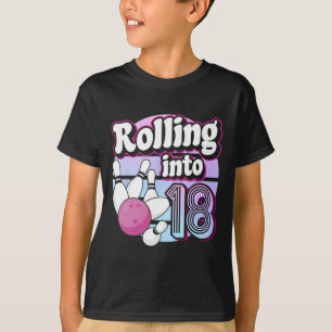 Rolling Into 18 Bowling 18th Birthday T-Shirt