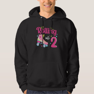 Rolling Into 2 Years I'm Turning 2 Roller Skate Bi Hoodie