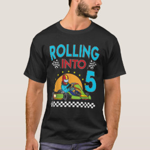 Rolling into 5 Go Kart Racing Go Kart 5th Birthday T-Shirt