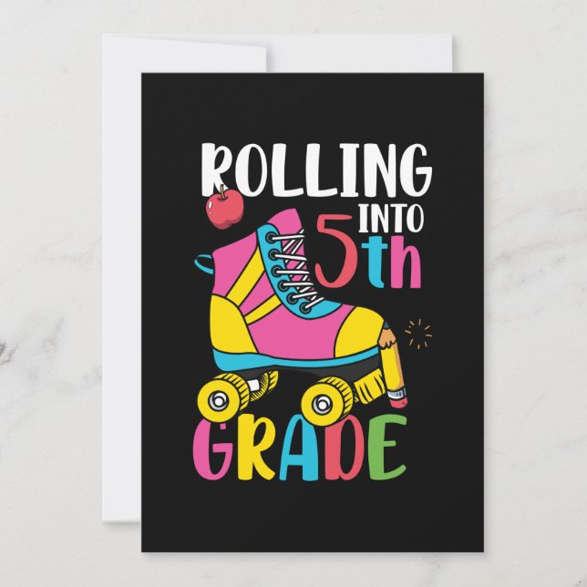 Rolling Into 5th Grade Invitation (Front)