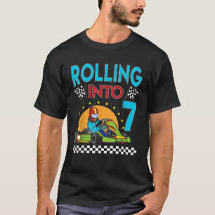 Rolling into 7 Go Kart Racing Go Kart 7th Birthday T-Shirt
