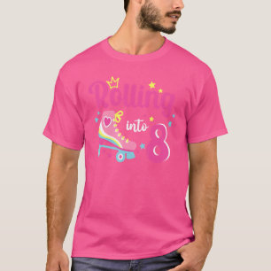 Rolling Into 8 Years I'm Turning 8 Roller Skate Bi T-Shirt
