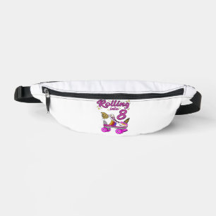 Rolling into 8th Birthday Shirt Unicorn Roller Ska Fanny Pack