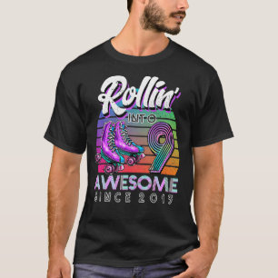 Rolling Into 9 Since 2013 Roller Skate 5th Birthda T-Shirt