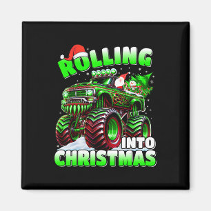 Rolling Into Christmas Monster Truck Holiday Boys  Magnet