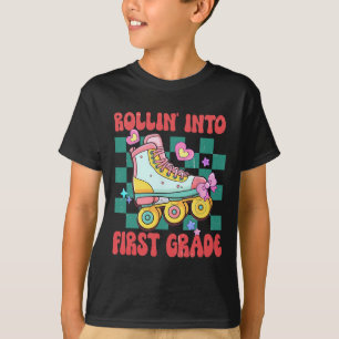 Rolling Into First Grade Roller Skate Byck To Scho T-Shirt