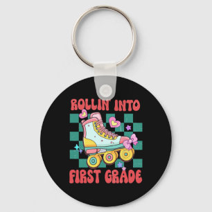 Rolling Into First Grade Roller Skate Ck To School Keychain