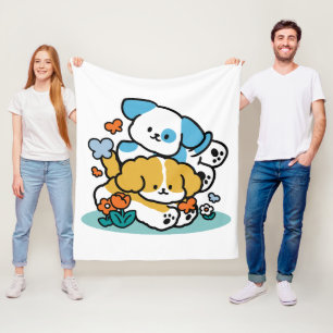 Rolling Into May Like Happy Pups – Cute Spring Dog Fleece Blanket