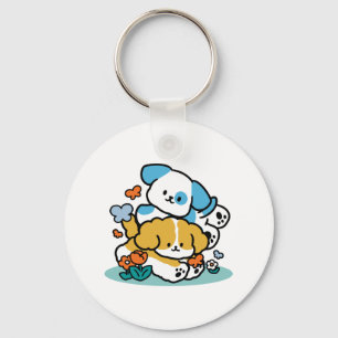 Rolling Into May Like Happy Pups – Cute Spring Dog Keychain
