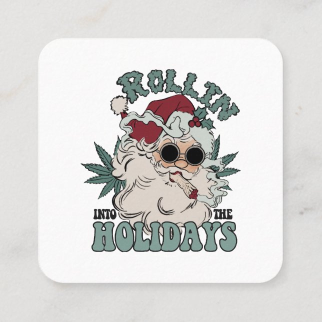Rolling into the Holidays Square Business Card (Back)