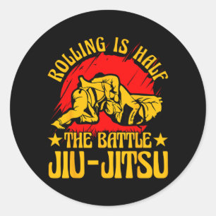 Rolling is half the battle Brazilian Jiu-Jitsu BJJ Classic Round Sticker