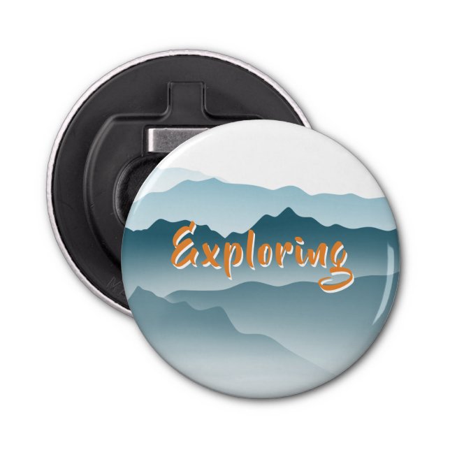 Rolling Mountains Abstract Painting Nature Lovers Bottle Opener (Front)