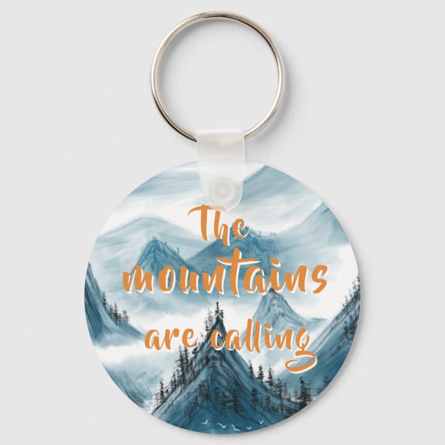 Rolling Mountains Artistic Painting Nature Lovers  Keychain (Front)
