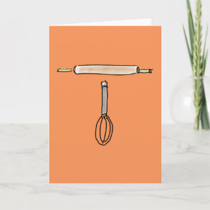 Rolling Pin and Whisk Greeting Card