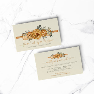 Rolling Pin Bakery Cakes Sweets Cookie beige ivory Business Card