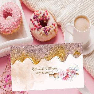 Rolling Pin Flowers Bakery Drips Business Card