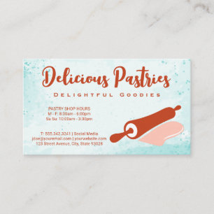 Rolling Pin Logo Pastry Business Card