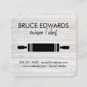Rolling Pin Modern Lines Texture Square Business Card