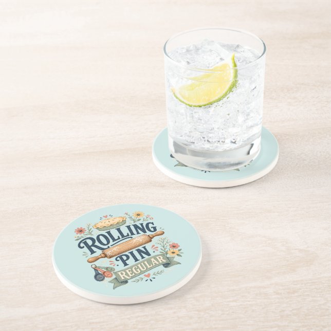 Rolling Pin Regular Cottage Baker Coaster (Side)