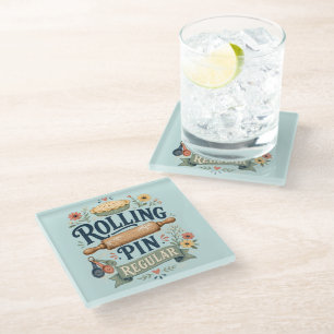Rolling Pin Regular Cottage Baker Glass Coaster
