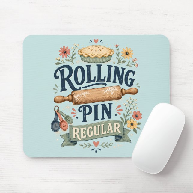 Rolling Pin Regular Cottage Baker Mouse Pad (With Mouse)