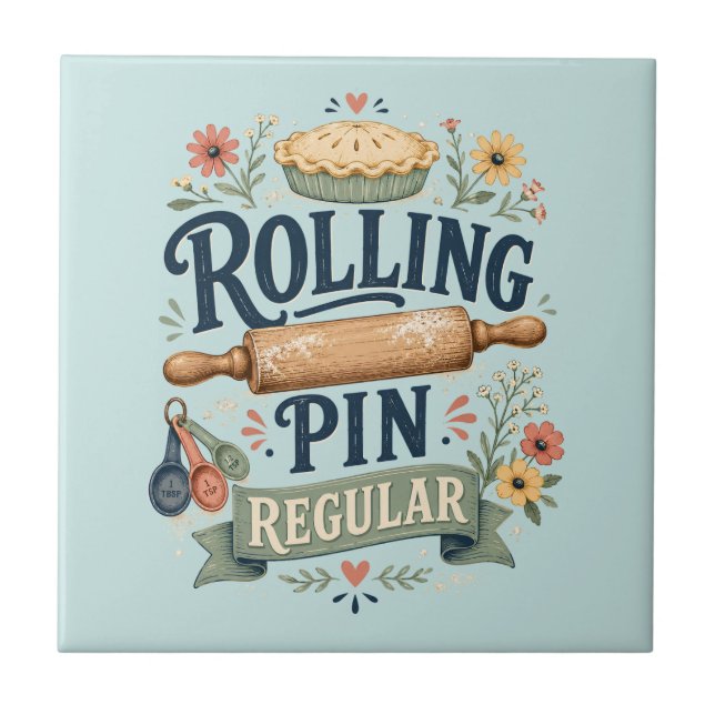 Rolling Pin Regular Cottage Baker Tile (Front)
