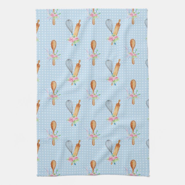 Rolling Pin, Whisk, Spoon Kitchen Towel (Vertical)