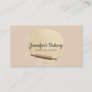 Rolling Pin with Dough beige ivory Business Card