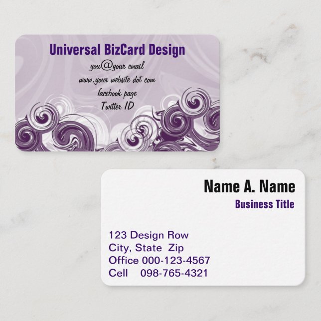 Rolling Purple Business Card (Front/Back)