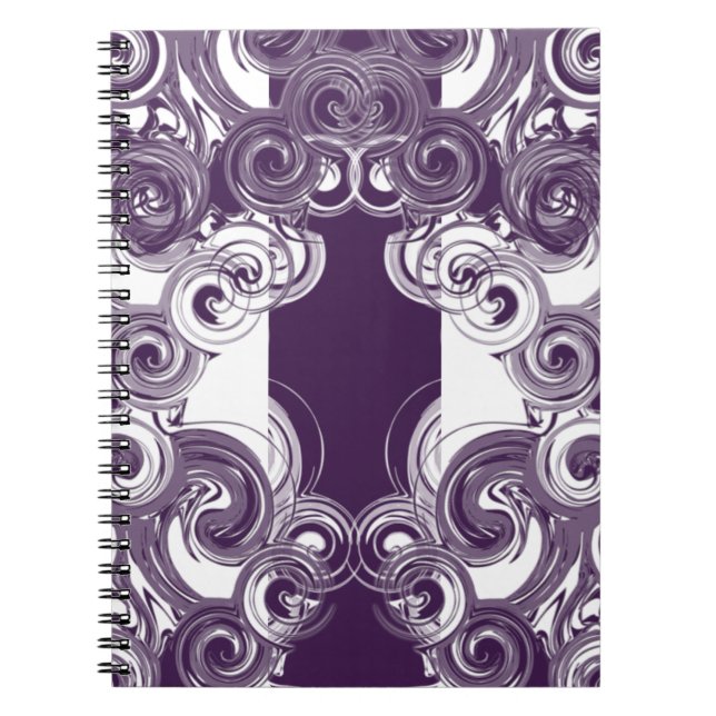 Rolling Purple Digital Art Doodles Cover Notebook (Front)