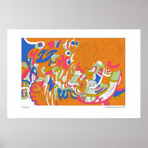 "Rolling Sky" Abstract Art Poster