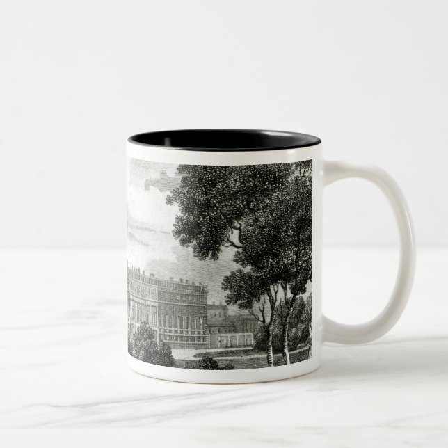 Rolling the Lawns at Hampton Court Palace Two-Tone Coffee Mug (Right)