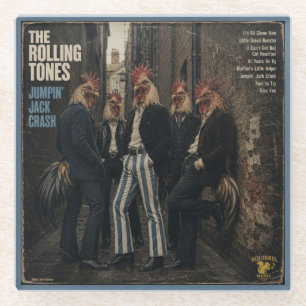 Rolling Tones: a Parody Glass Coaster