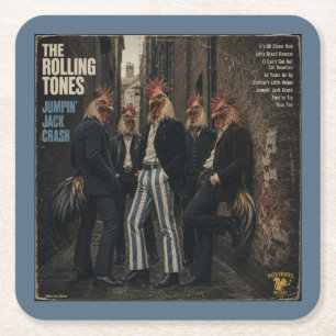 Rolling Tones: a Parody Square Paper Coaster
