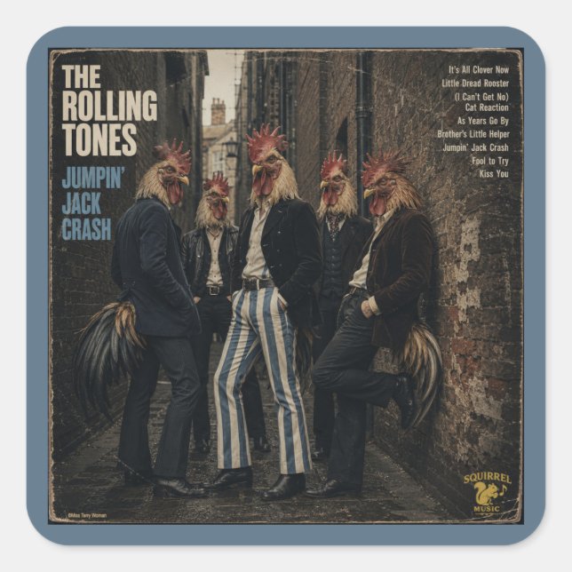 Rolling Tones: a Parody Square Sticker (Front)