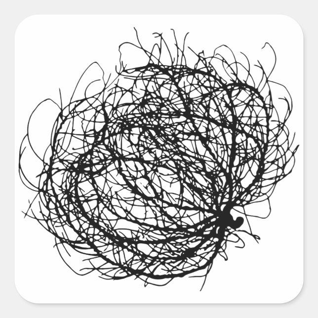 Rolling Tumbleweed Plant Original Art Square Sticker (Front)