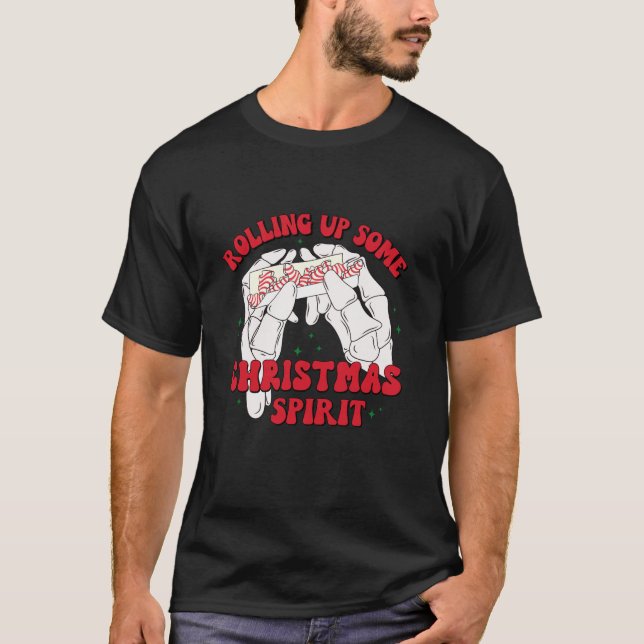 Rolling Up Some Christmas Spirit Tree Cakes Pajama T-Shirt (Front)