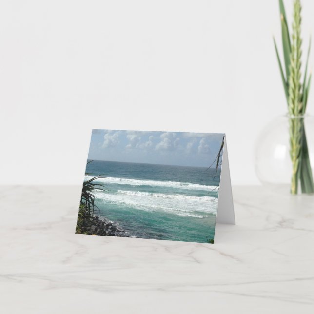 Rolling Waves Coming In! Folded Thank You Card (Front)