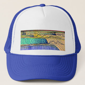 rolling waves trucker hat