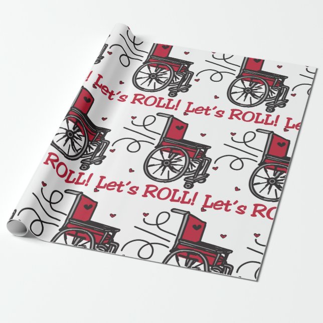Rolling Wheelchair Wrapping Paper (Unrolled)