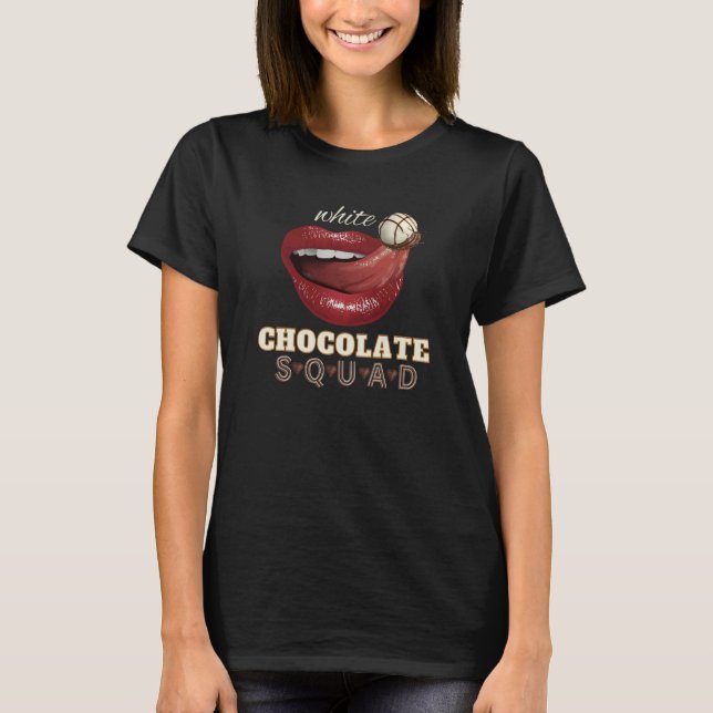 Rolling White Chocolate Chip Gourmand Tongue T-Shirt (Front)