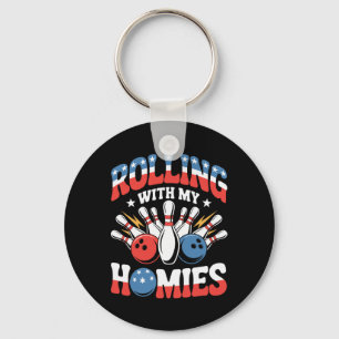Rolling With My Homies American Bowling Keychain