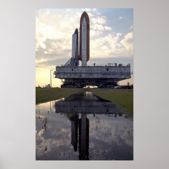 Rollout of Space Shuttle Columbia (STS-55) Poster (Front)