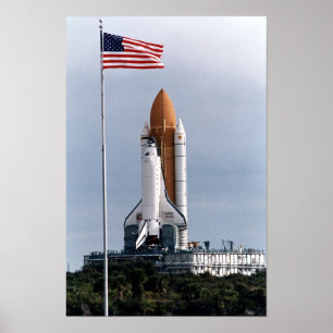Rollout of Space Shuttle Discovery (STS-82) Poster