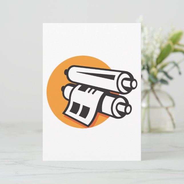 Rolls Of Paper Icon Invitation (Standing Front)