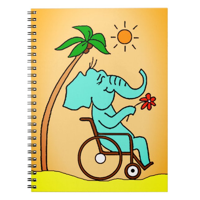 Rollstuhlfahrer Elefant Notebook (Front)
