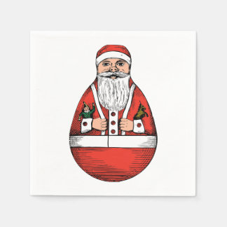 Rolly Polly Santa Toy White Paper Napkin