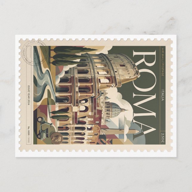 Roma Classica Vintage Stamp Postcard (Front)