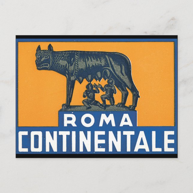 Roma Continentale_Vintage Travel Poster Artwork Postcard (Front)